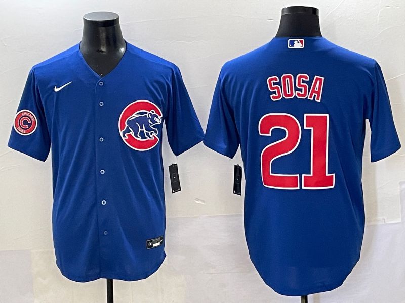 Men 2025 Chicago Cubs #21 Sosa Blue Game Nike MLB Jersey style 5